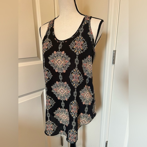 Boho navy blue and mandala tunic tank top - Picture 1 of 4